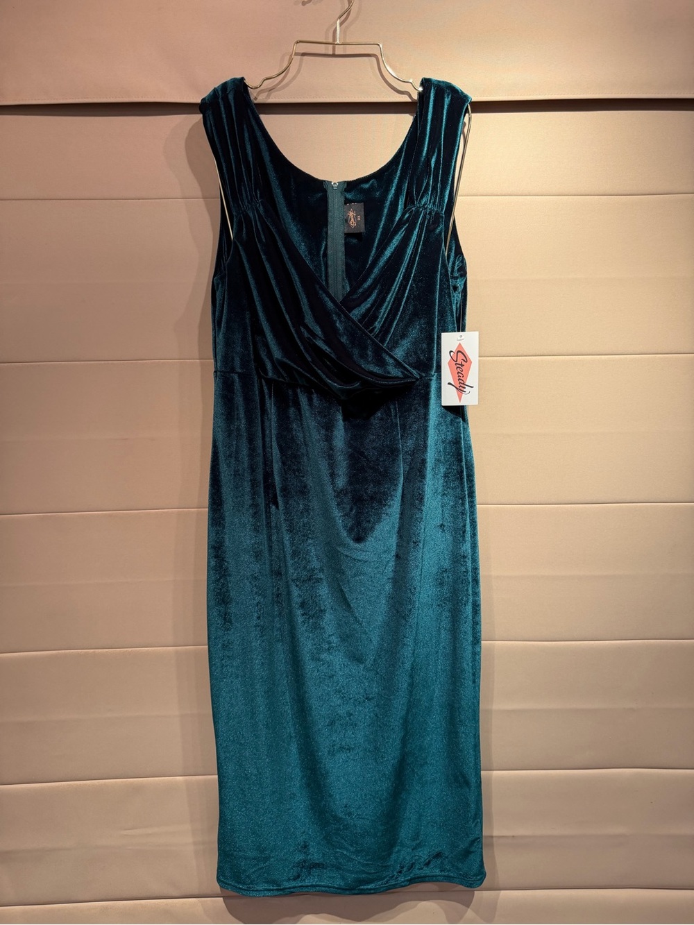 Steady Clothing Teal Velvet Draped Dress